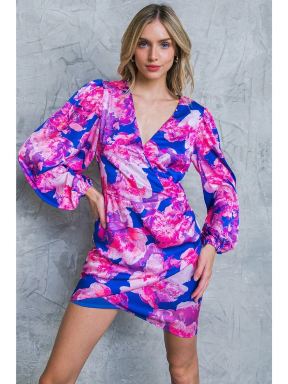 Dramatically Chic Satin Mini Dress